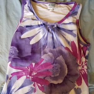 Latitude Freedom of Action Purple and Pink Floral Tank Top
